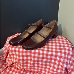 Madewell Burgundy Mary Jane Heels